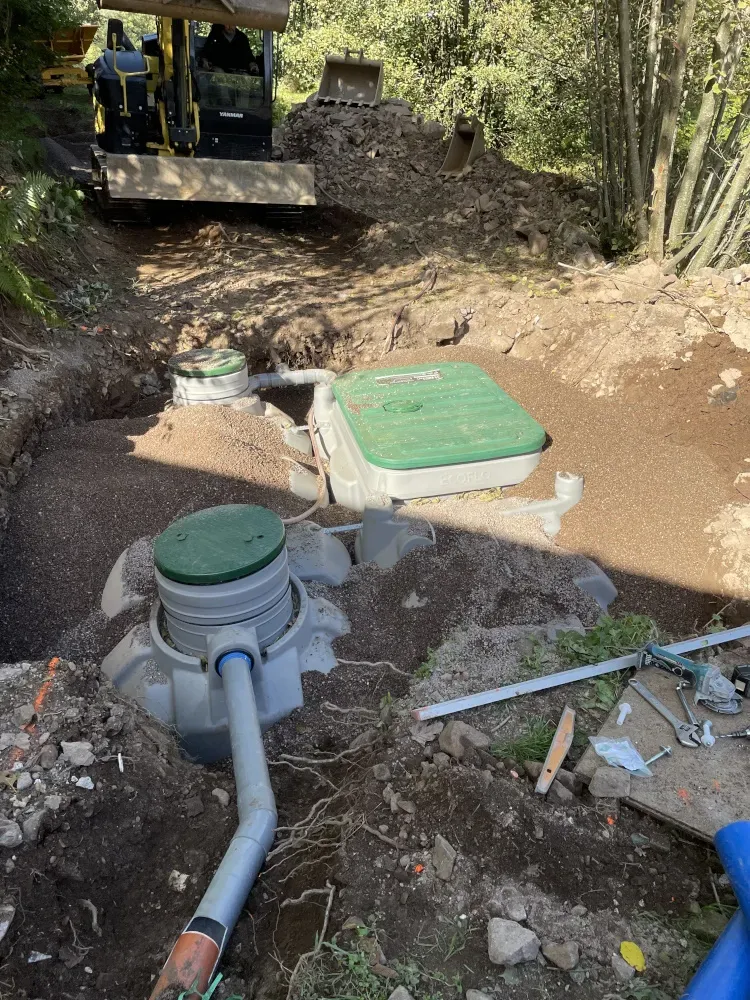 Travaux d'assainissement près de Écromagny